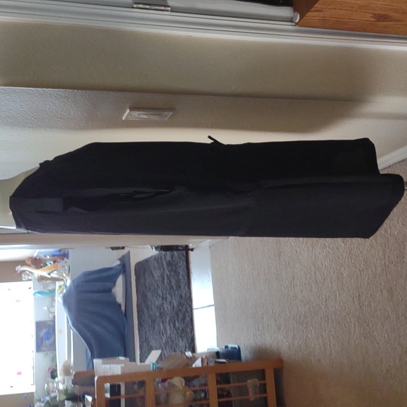 Warehouse black silk dress w/ drawstring tie size 8 - Picture 4 of 8